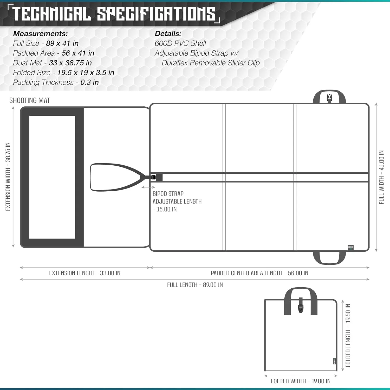 Savior Equipment Tactical Quick Release All-Purpose Shooting Mat, Deluxe Padded Foldable Design w/Carrying Handle, Bipod Preload, Extended Dust Mat