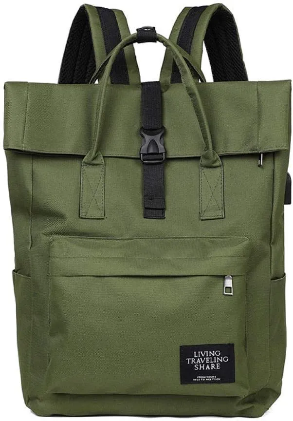 School bags backpacks roll-up campus backpacks for men and women 16-inch computer bags large backpacks-green_16 inch