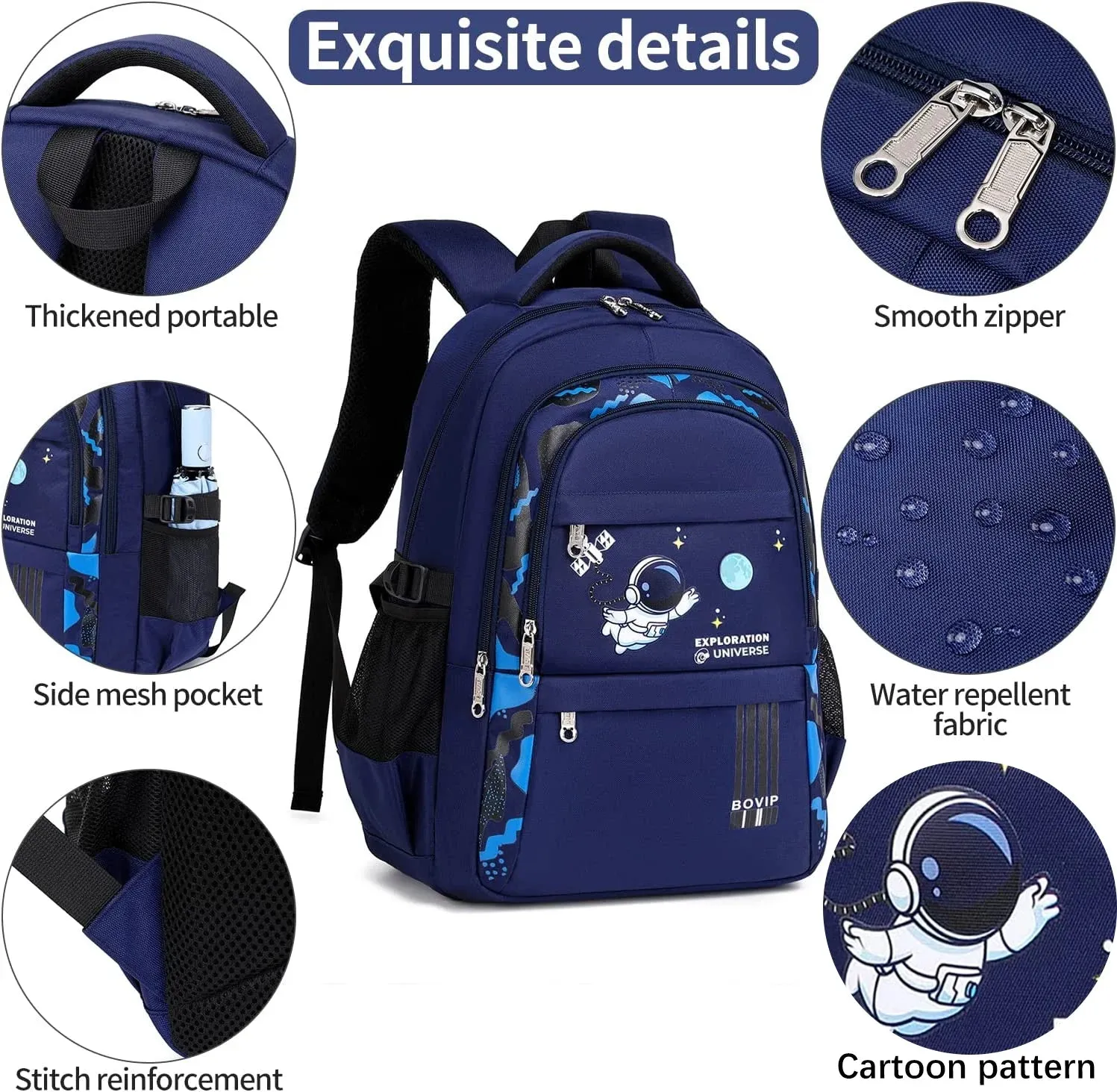 School School Primary Gifts,Blue Bookbags Kids Boys School Backpack Bags Trustworthy service Middle Elementary Spaceman for Sturdy Shipping updates Lightweight School