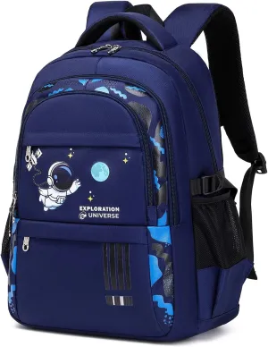 School School Primary Gifts,Blue Bookbags Kids Boys School Backpack Bags Trustworthy service Middle Elementary Spaceman for Sturdy Shipping updates Lightweight School