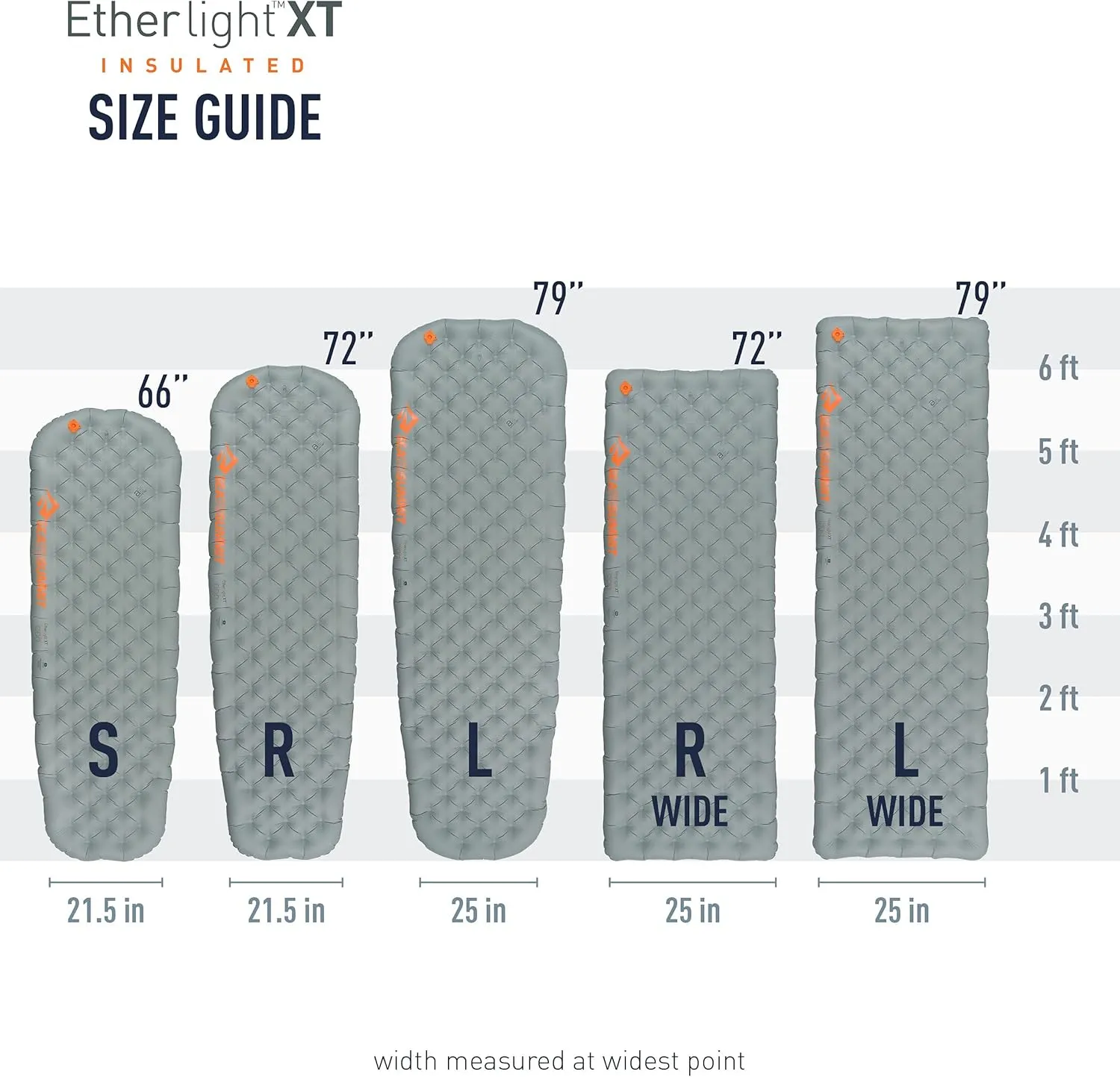 Sea to Summit Ether Light XT Extra-Thick Insulated Sleeping Pad, Tapered - Large (78 x 25 x 4 inches)