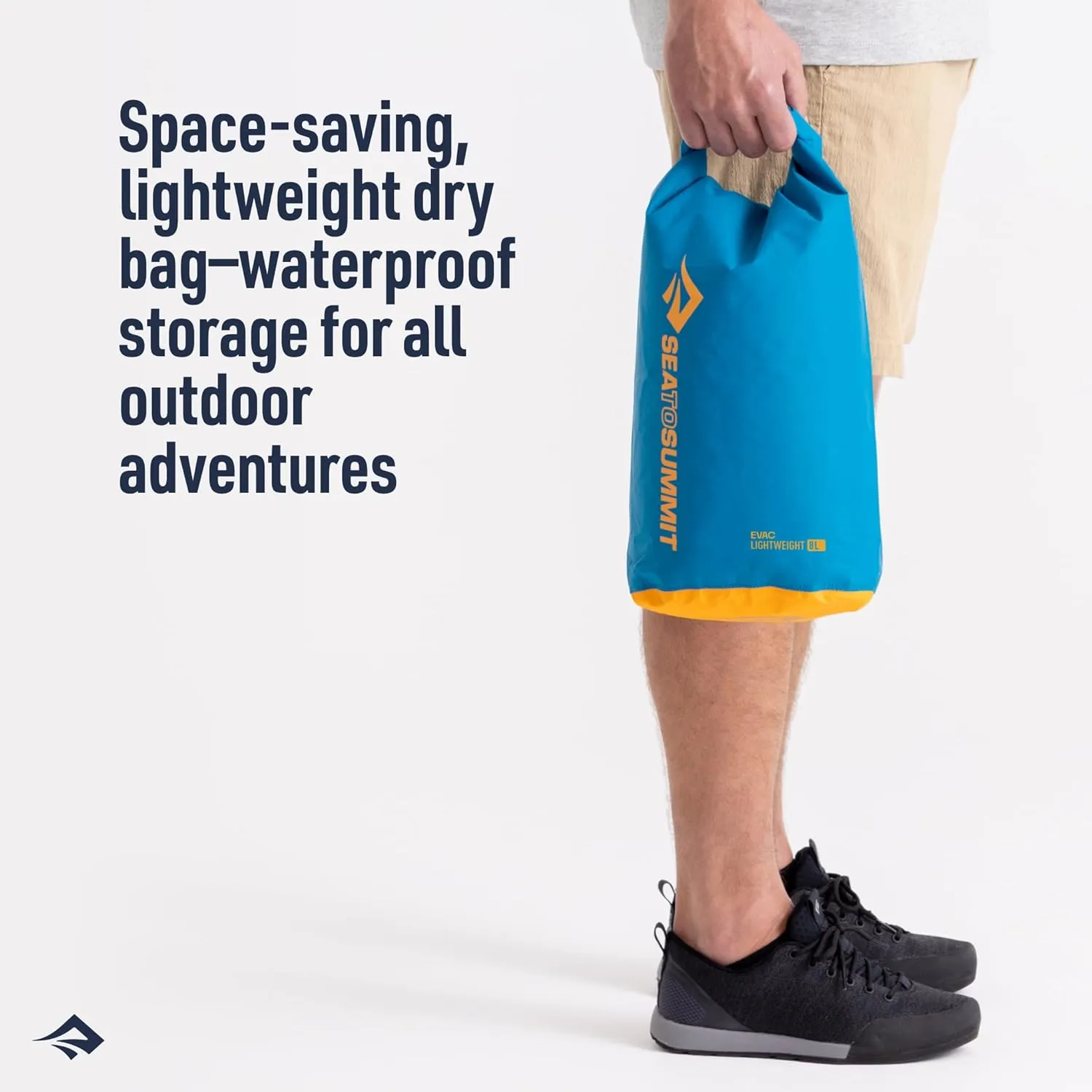 Sea to Summit eVac Dry Bag, Roll-Top Compression Sack, 8 Liter, Beluga Black