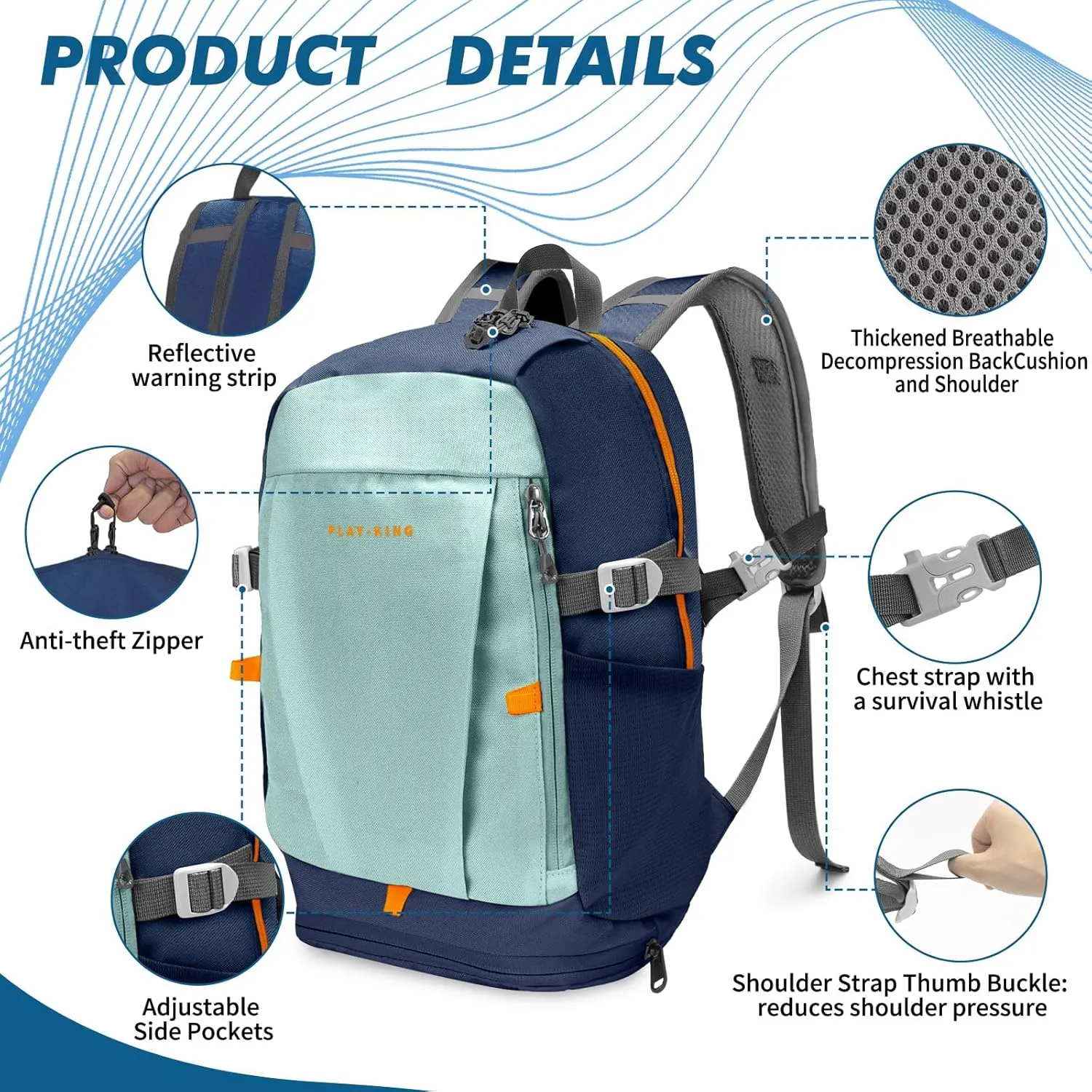 Seektop Kids Backpack 16L Children Small Outdoor Lightweight Waterproof Bag Boy Girl Ages 5-10 for Travel School Camping