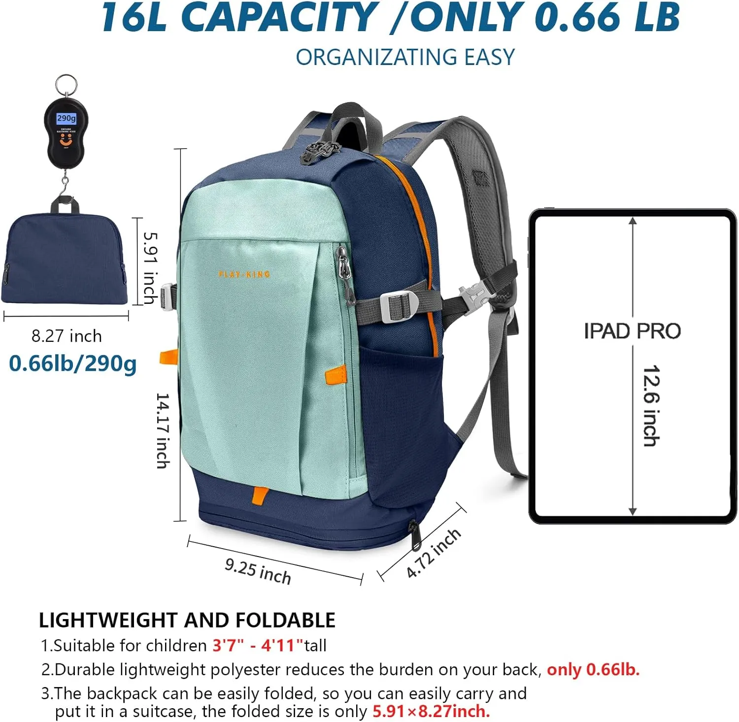 Seektop Kids Backpack 16L Children Small Outdoor Lightweight Waterproof Bag Boy Girl Ages 5-10 for Travel School Camping