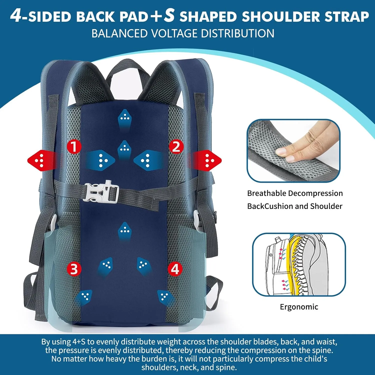 Seektop Kids Backpack 16L Children Small Outdoor Lightweight Waterproof Bag Boy Girl Ages 5-10 for Travel School Camping