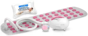 SereneLife Bubble Bath Mat – Portable Spa with Adjustable Intensity, Waterproof LED Light, Pillow & Remote Control for Ultimate Relaxation (Pink)