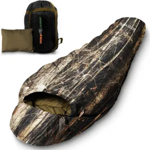 SereneLife Mummy Sleeping Bag – Lightweight, Warm & Waterproof for Winter & Cold Weather, 5-10°F Insulation, Smooth-Glide Zipper, Compact Compression Bag, Travel Pillow, Used for Camping & Backpacking
