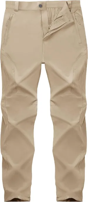 SEVEGO 30"/32"/34"/36" Inseam Men's Tall Hiking Pants Quick Dry Outdoor Waterproof Fishing Cargo Pants with Belt 5 Pockets