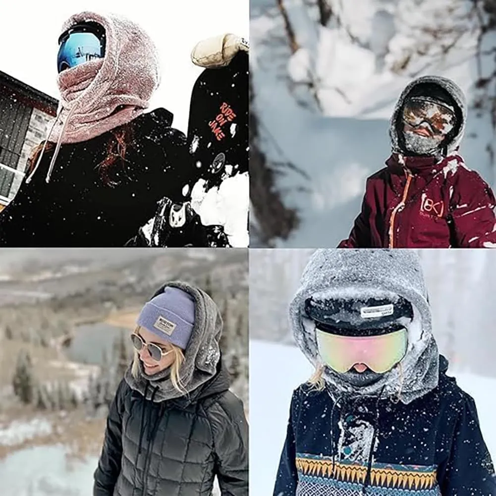 Sherpa Hood Ski Mask, Wildson Sherpa Hood, Sherpa Hood High Polar Velvet Ski Mask, Winter Balaclava for Cold Windproof