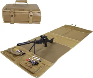 Shooting Mats Prone Padded, Extra Large Portable Roll Up Folded Waterproof Non-Slip Tactical Shooting Mat with Thickened Cotton Padding, Bipod Holder & 2 Accessory Pockets for Range Shooting Hunting