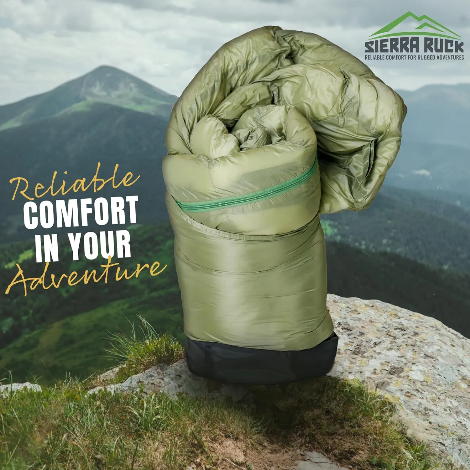 SIERRA RUCK 650 Down Sleeping Bag, Lightweight Pack for Hiking, Backpacking, Trekking and 4 Season Camping