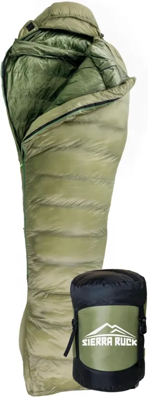 SIERRA RUCK 650 Down Sleeping Bag, Lightweight Pack for Hiking, Backpacking, Trekking and 4 Season Camping