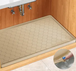 Silicone Under Sink Mat 34" x 22", Kitchen Essentials and Gadgets, Shelf Liner and Cabinet Protector, Home Organizers and Storage, Waterproof Bathroom Tray
