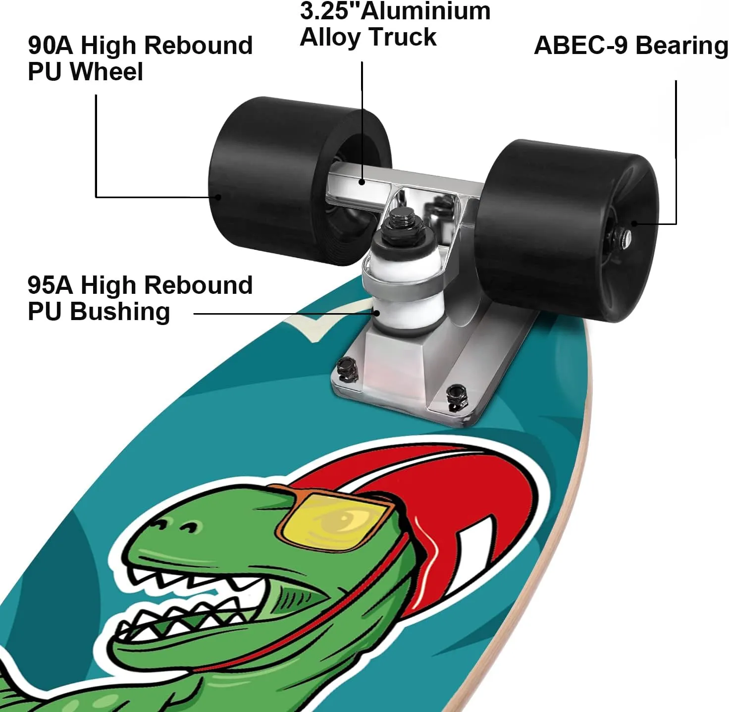 Skateboard Complete Skateboards 22 Inch Mini Cruiser Skateboards for Beginners Kids Boys and Girls