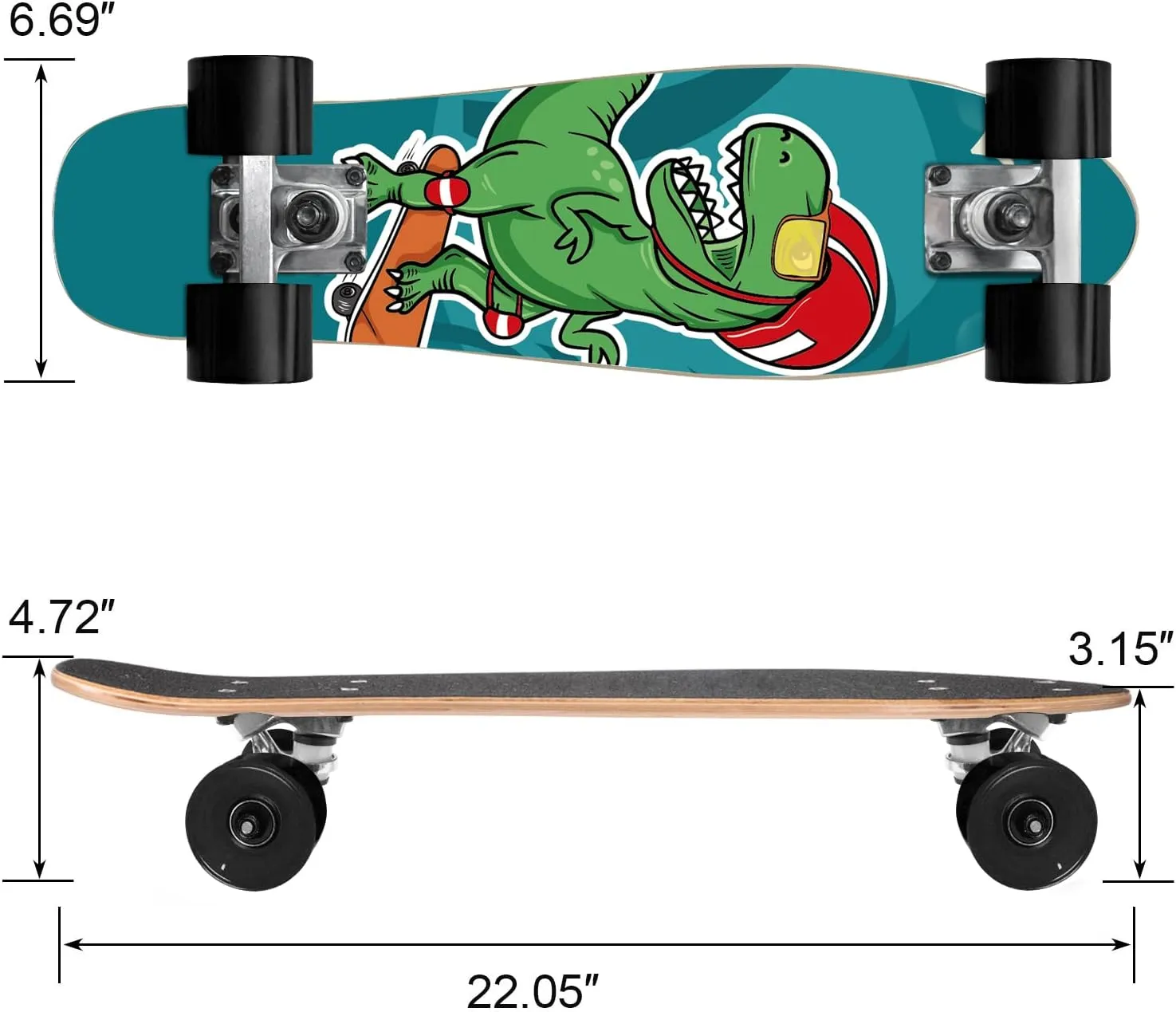 Skateboard Complete Skateboards 22 Inch Mini Cruiser Skateboards for Beginners Kids Boys and Girls