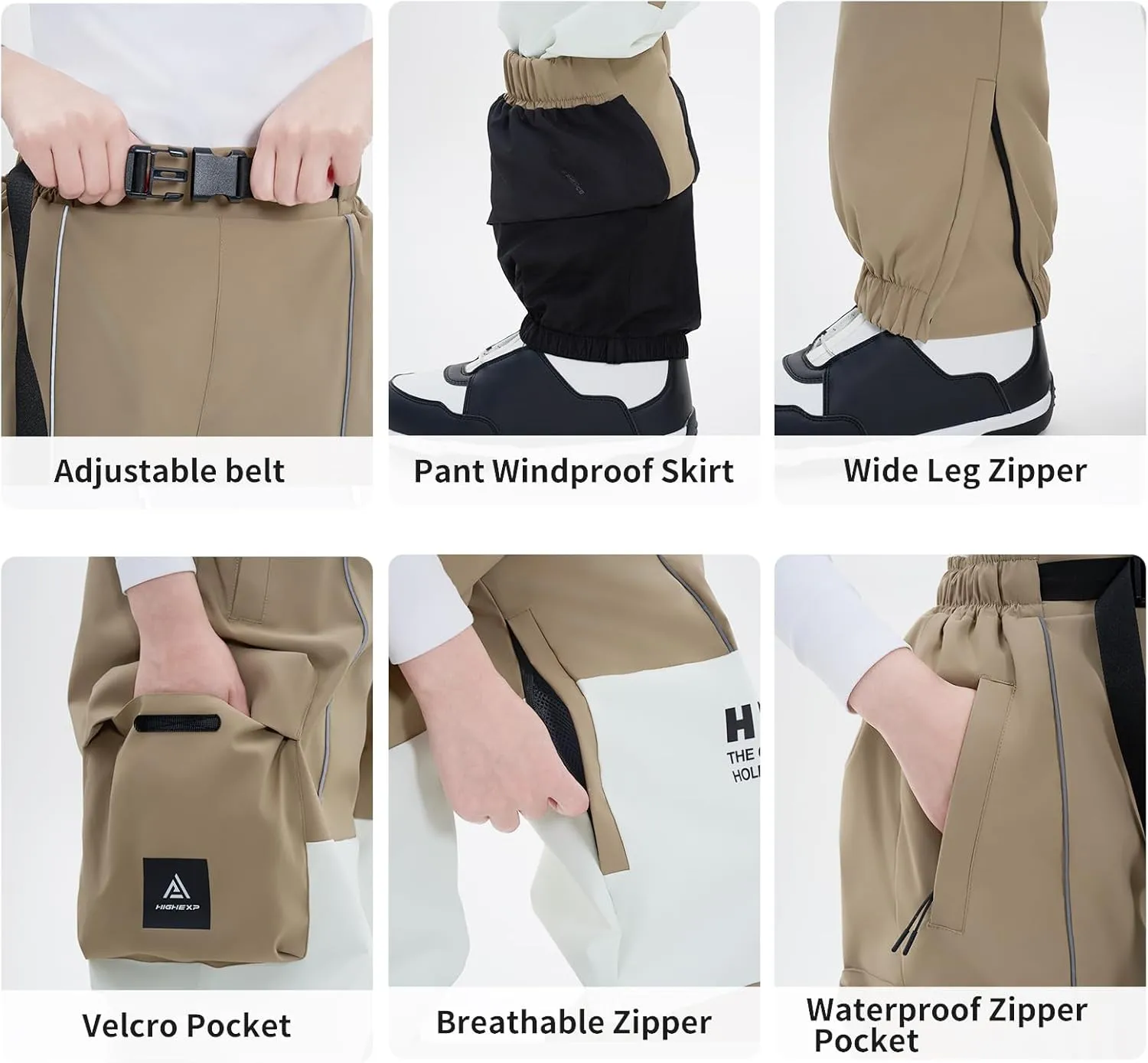Ski Pants Snow Snowboard Pants Waterproof Insulated Baggy Windproof Hiking Winter Warm for Men Women