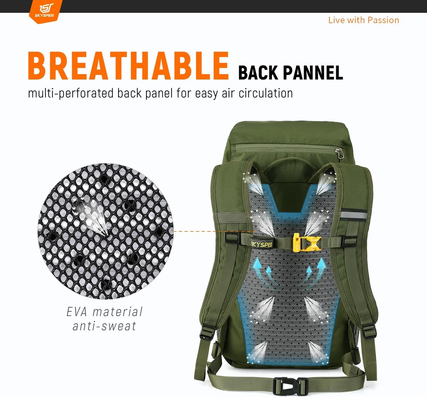 SKYSPER Hiking Backpack Small, 25L Lightweight Travel Daypack Breathable Backpacking Backpacks for Men Women