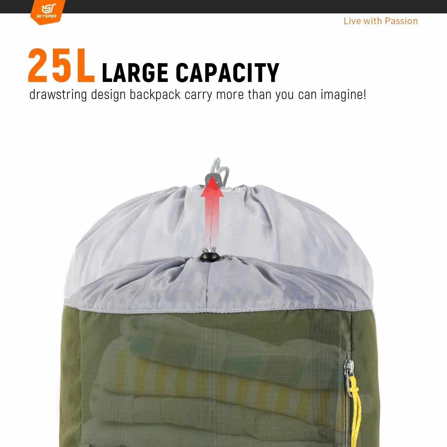 SKYSPER Hiking Backpack Small, 25L Lightweight Travel Daypack Breathable Backpacking Backpacks for Men Women