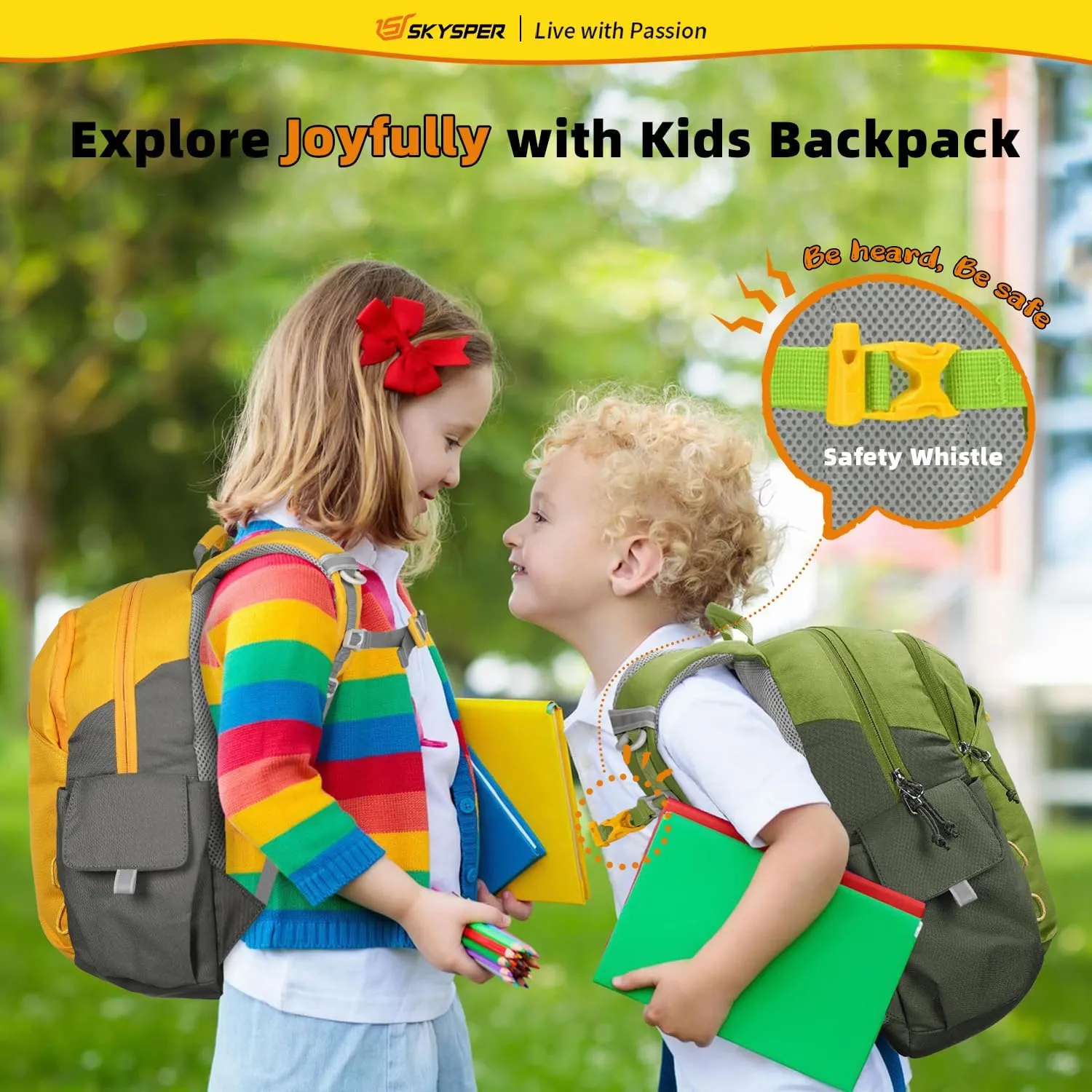 SKYSPER Kids Backpack 10L Toddler Backpack Travel Daypack for Preschool and Kindergarten(Yellow)
