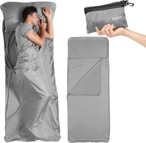 Skywin Sleeping Bag Liners for Airport - 6.89 x 2.30 Feet Sleeping Bag Liner Fleece, Travel Sheet Sleep Sack Airport Liner - Ultralight Sleeping Bag Liner, Cold Weather Sleeping Bag Sheet
