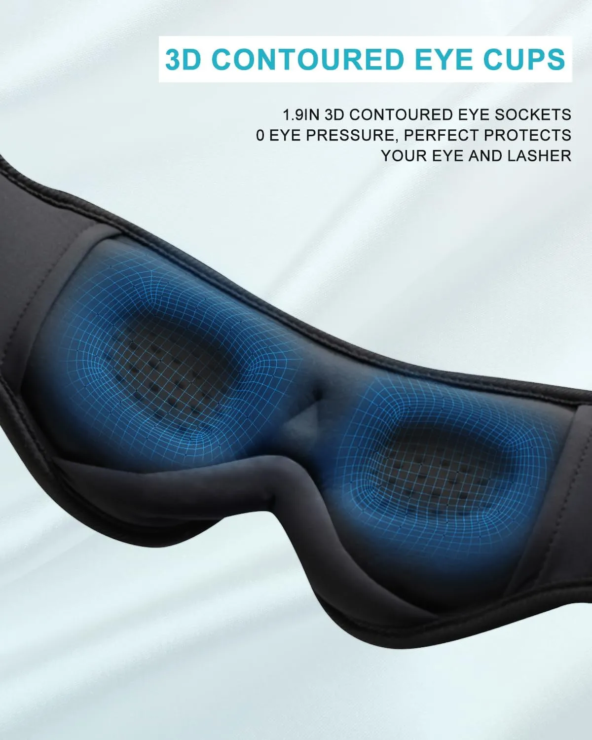 Sleep Mask with Bluetooth Headphones,LC-dolida Sleep Headphones Bluetooth Sleep Mask 3D Sleeping Headphones for Side Sleepers Best Gift and Travel Essential (Blue)