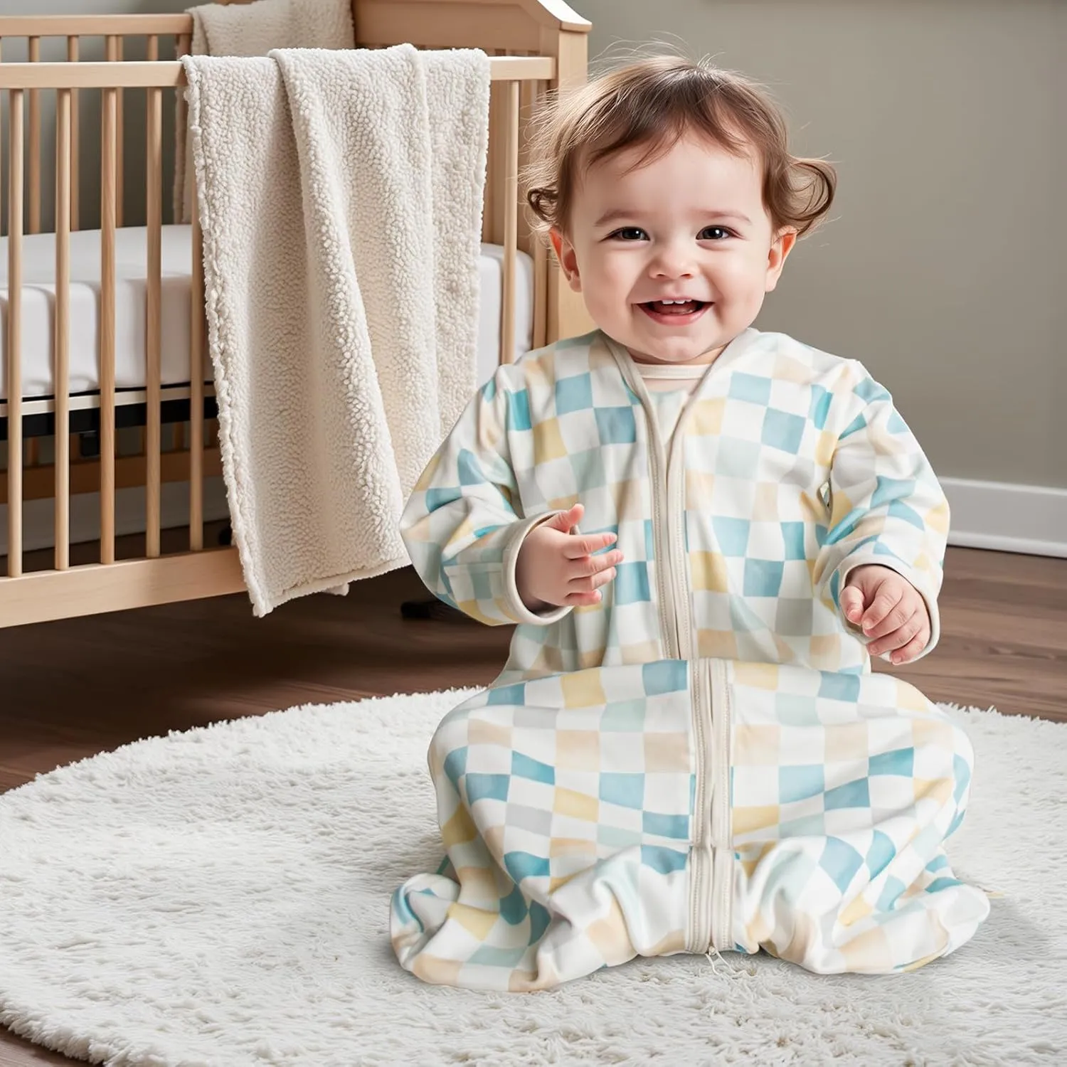 Sleep Sack With Sleeves 18-24 Months - 100% Cotton Baby Sleep Sack with 2-Way Zipper - 0.5 Tog Wearable Blanket Baby - Lightweight Baby Sleep Sack for Boy Girl