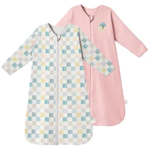 Sleep Sack With Sleeves 18-24 Months - 100% Cotton Baby Sleep Sack with 2-Way Zipper - 0.5 Tog Wearable Blanket Baby - Lightweight Baby Sleep Sack for Boy Girl