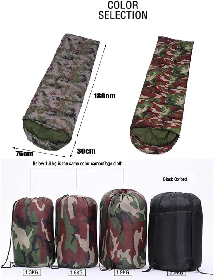 Sleeping Bag for Adults, Envelope Compact Outdoor Sleeping Bags, with Compression Sack, for Adults & Kids -Indoor & Outdoor, Camping, Backpacking, Hiking