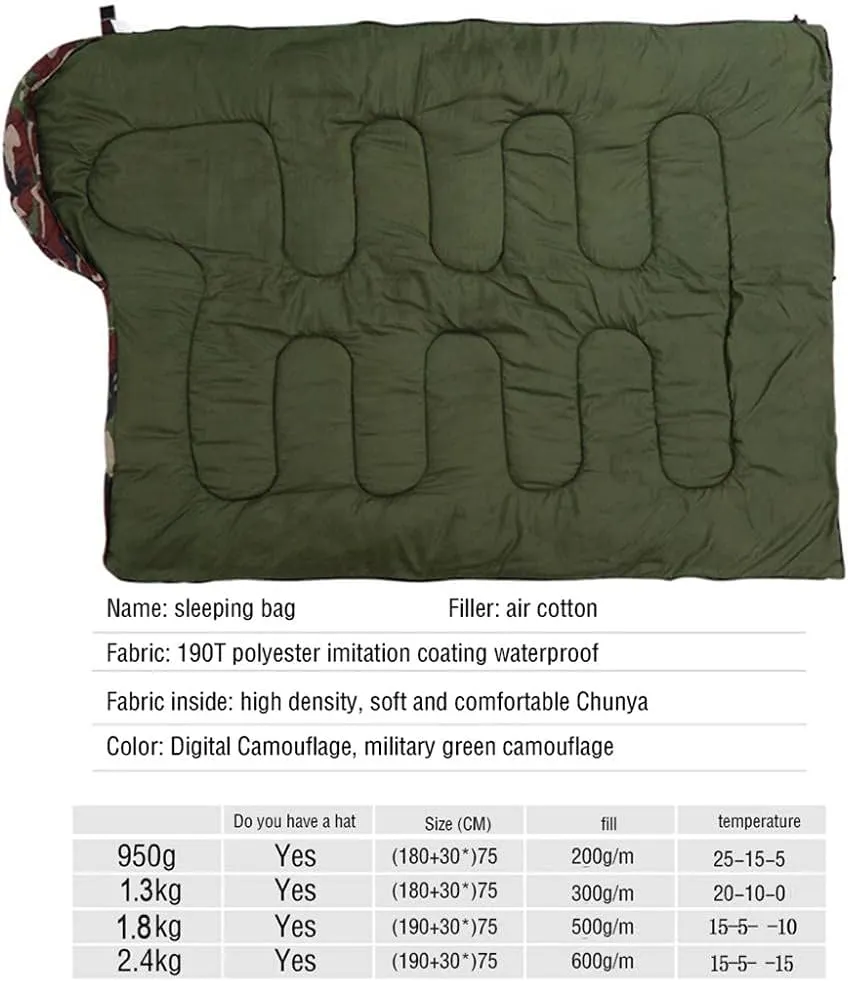 Sleeping Bag for Adults, Envelope Compact Outdoor Sleeping Bags, with Compression Sack, for Adults & Kids -Indoor & Outdoor, Camping, Backpacking, Hiking