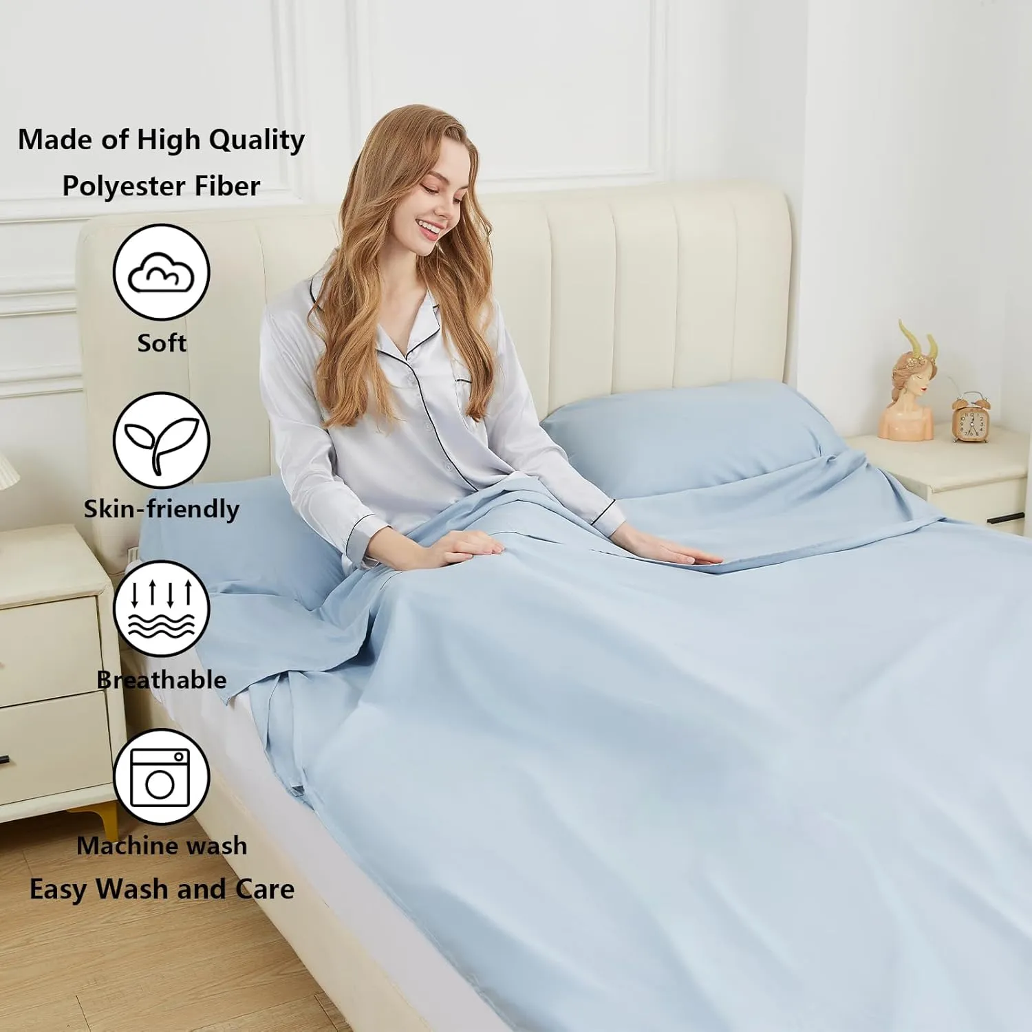 Sleeping Bag Liner Camping Adult Sleep Sack Lightweight Travel Sheet for Hotel Bed Compact Ultralight Essential Cleaning Supplies Kit Travel Bedding Set for Backpacking