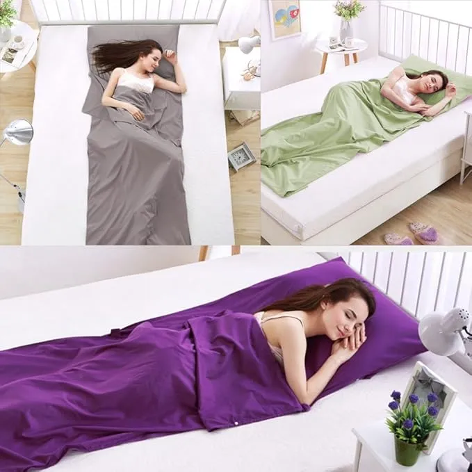 Sleeping Bag Liner Camping Sheets Travel Sheets for Hotel Lightweight Hotel Sheet Compact Sleep Bag Sack Breathable Travel Sleeping Bag for Hotels Camping Youth Picnic Adult Compact Sacks
