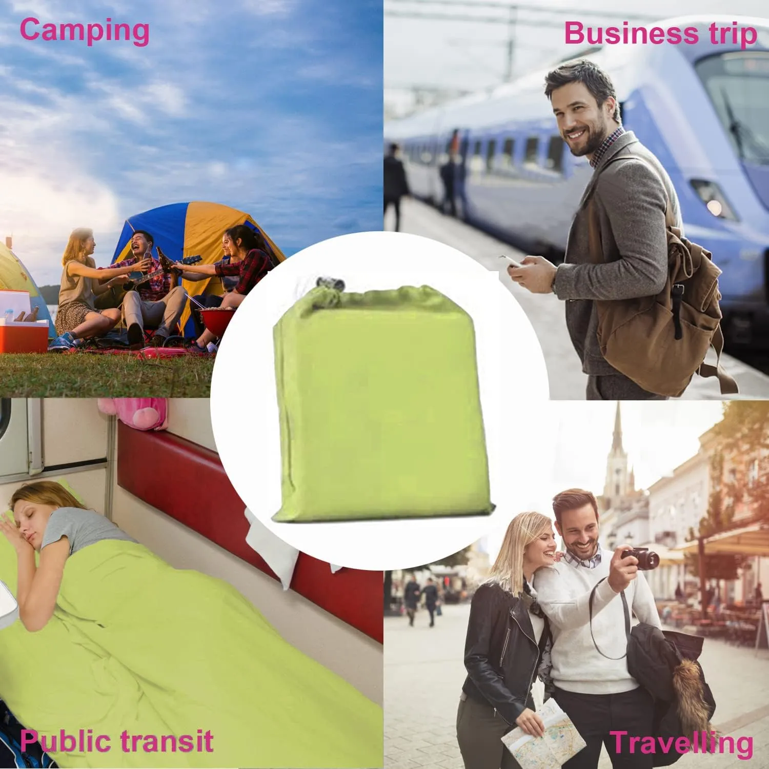 Sleeping Bag Liner Portable Travel Camping Sheets Lightweight and Compact Sleeping Sack Sheets for Adults Comfortable Liners for Traveling Hotel Camping Picnic Hostels Backpacking