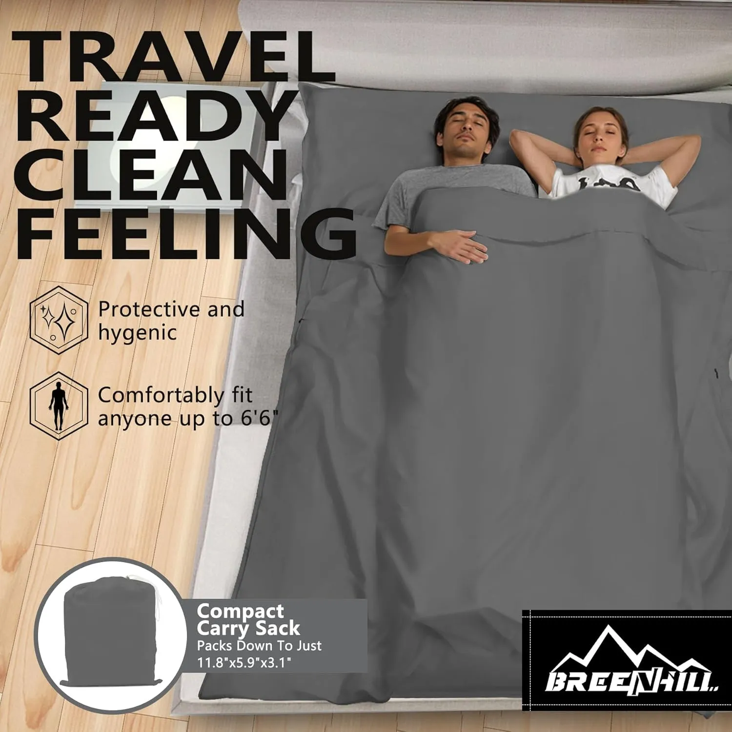 Sleeping Bag Liner,Long Staple Cotton, Adult Sleep Sack & Travel Sheets,Travel Sleep Sack for Backpacking, Hotels & Hostels Lightweight Travel Sheet Camping Sheets,Has Full Length Zipper