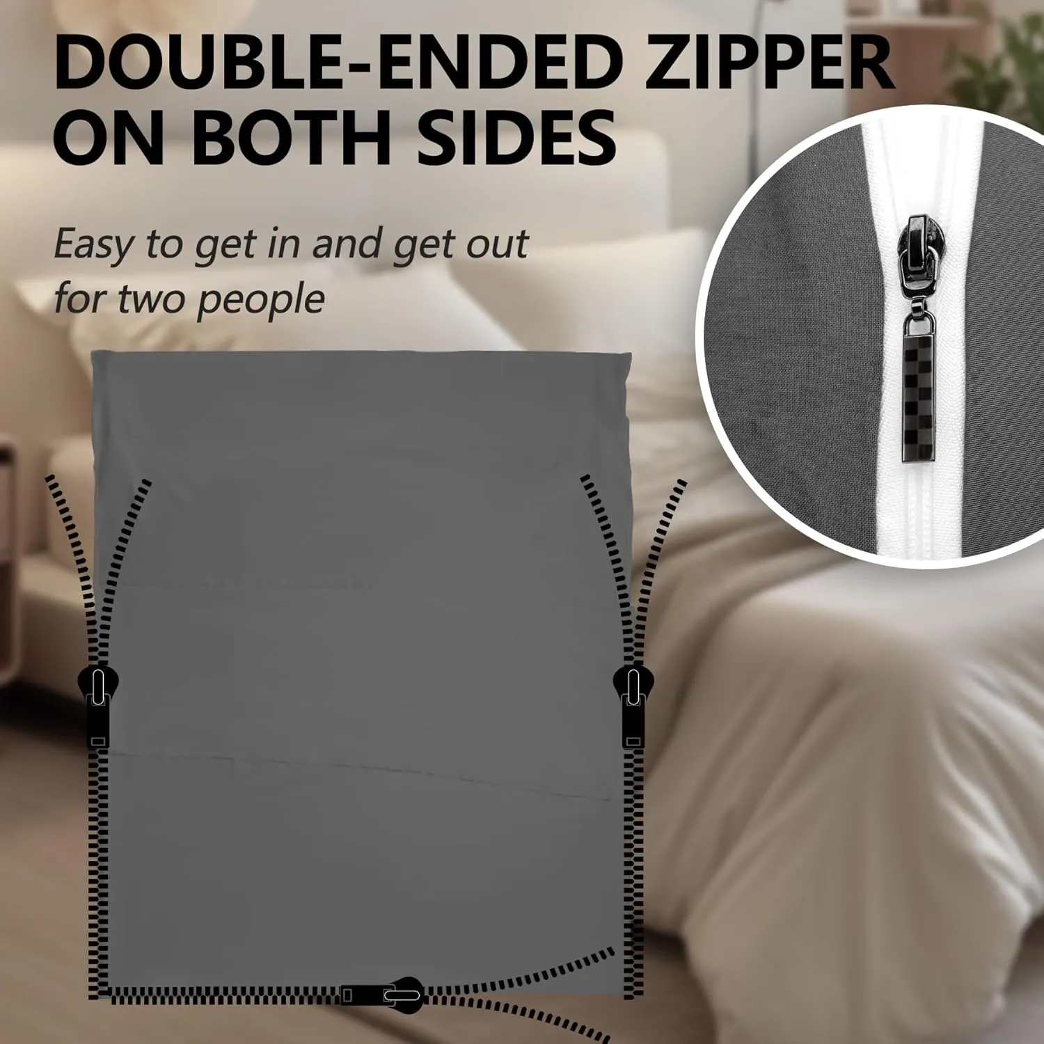 Sleeping Bag Liner,Long Staple Cotton, Adult Sleep Sack & Travel Sheets,Travel Sleep Sack for Backpacking, Hotels & Hostels Lightweight Travel Sheet Camping Sheets,Has Full Length Zipper
