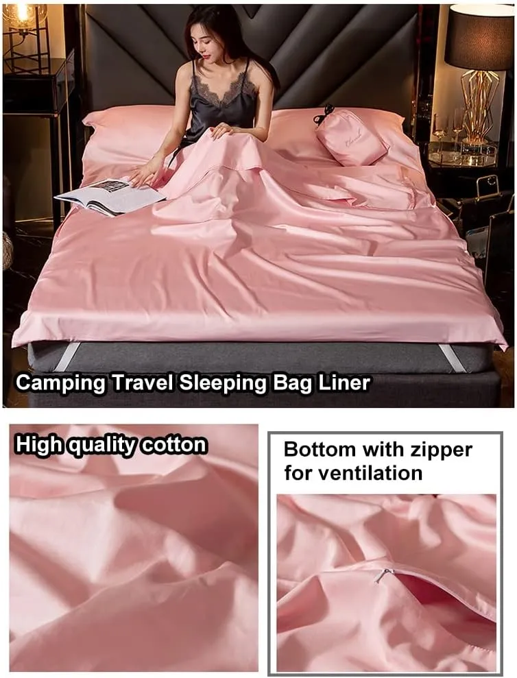 Sleeping Bag Liners Outdoor Portable Sleeping Bag Liner, Lightweight Breathable Sleeping Bag Sheet, Camping Travel Hotel Dustproof Sheets, Suitable for Single Double Bed