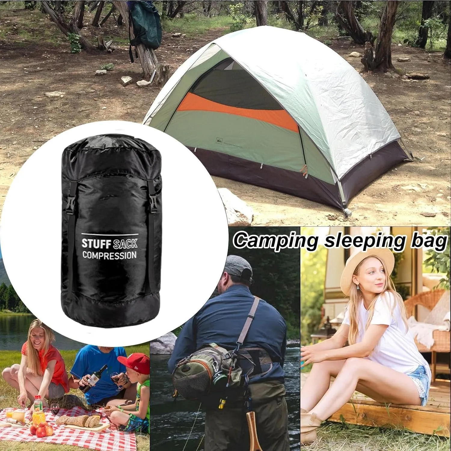 Sleeping Bag Stuff Sack - Quick-Dry Stuff Sacks for Backpacking | Lightweight Multifunctional Outdoor Gear Reusable Hiking Supplies for Adventures Travel Hiking Camping