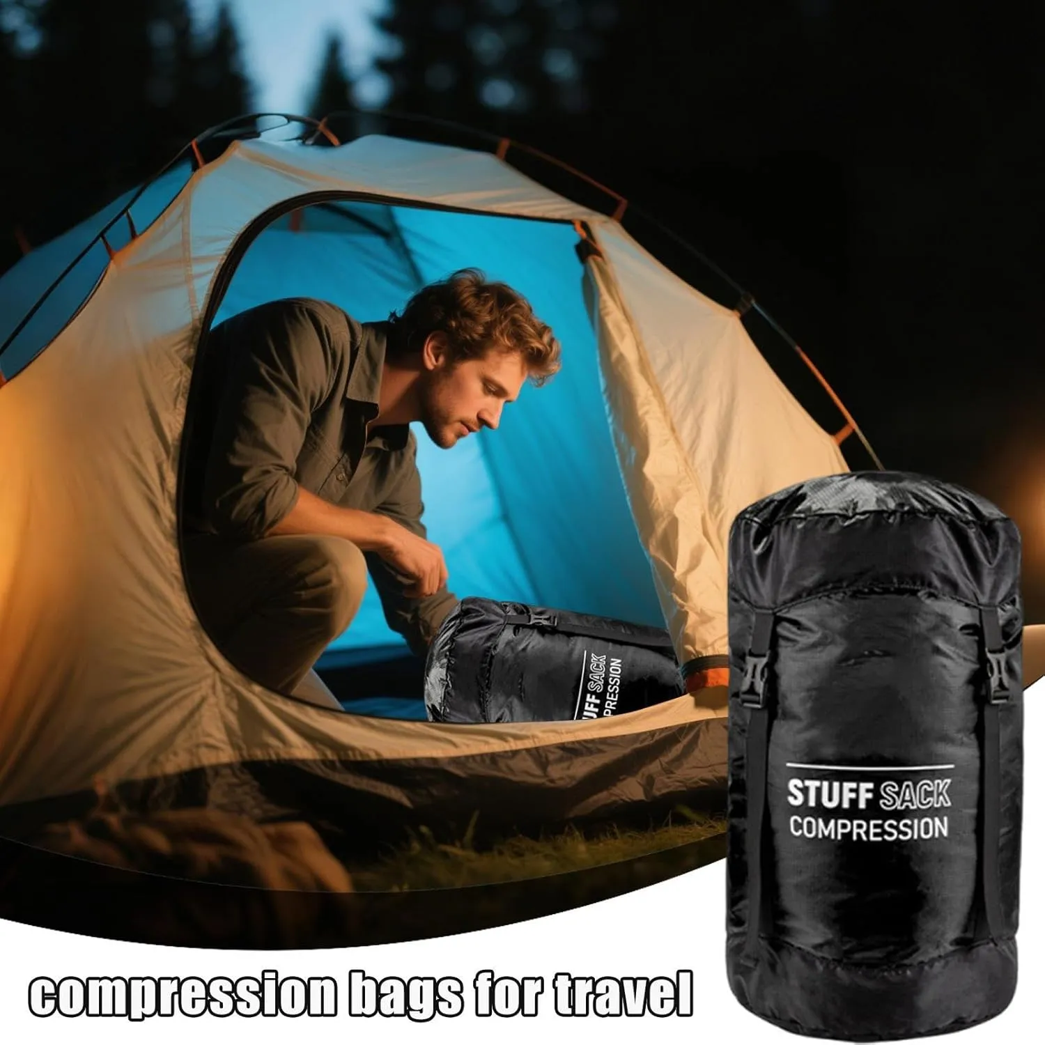 Sleeping Bag Stuff Sack - Quick-Dry Stuff Sacks for Backpacking | Lightweight Multifunctional Outdoor Gear Reusable Hiking Supplies for Adventures Travel Hiking Camping