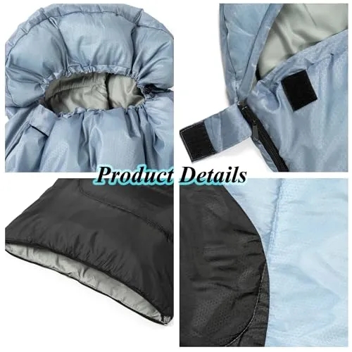 Sleeping Bag with Compression Bag - 3 Seasons for Adults/Kids