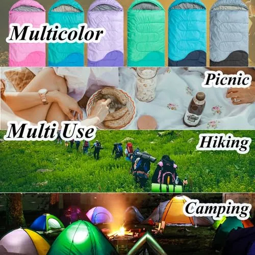 Sleeping Bag with Compression Bag - 3 Seasons for Adults/Kids