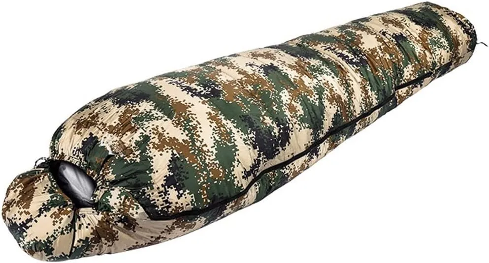 Sleeping Bags Camp Outdoor Sleeping Bag Duck Down Nylon Fabric and Cotton Filling Mummy Sleeping Bag