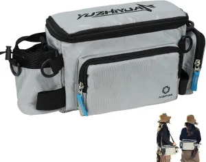 Small Fishing Bag with Rod Strap, Small Tackle Bag – Tackle Boxes & Gear,Portable & Lightweight, Move Freely, Cast Smoothly - Fishing Gifts for Men (Medium - Light Grey)