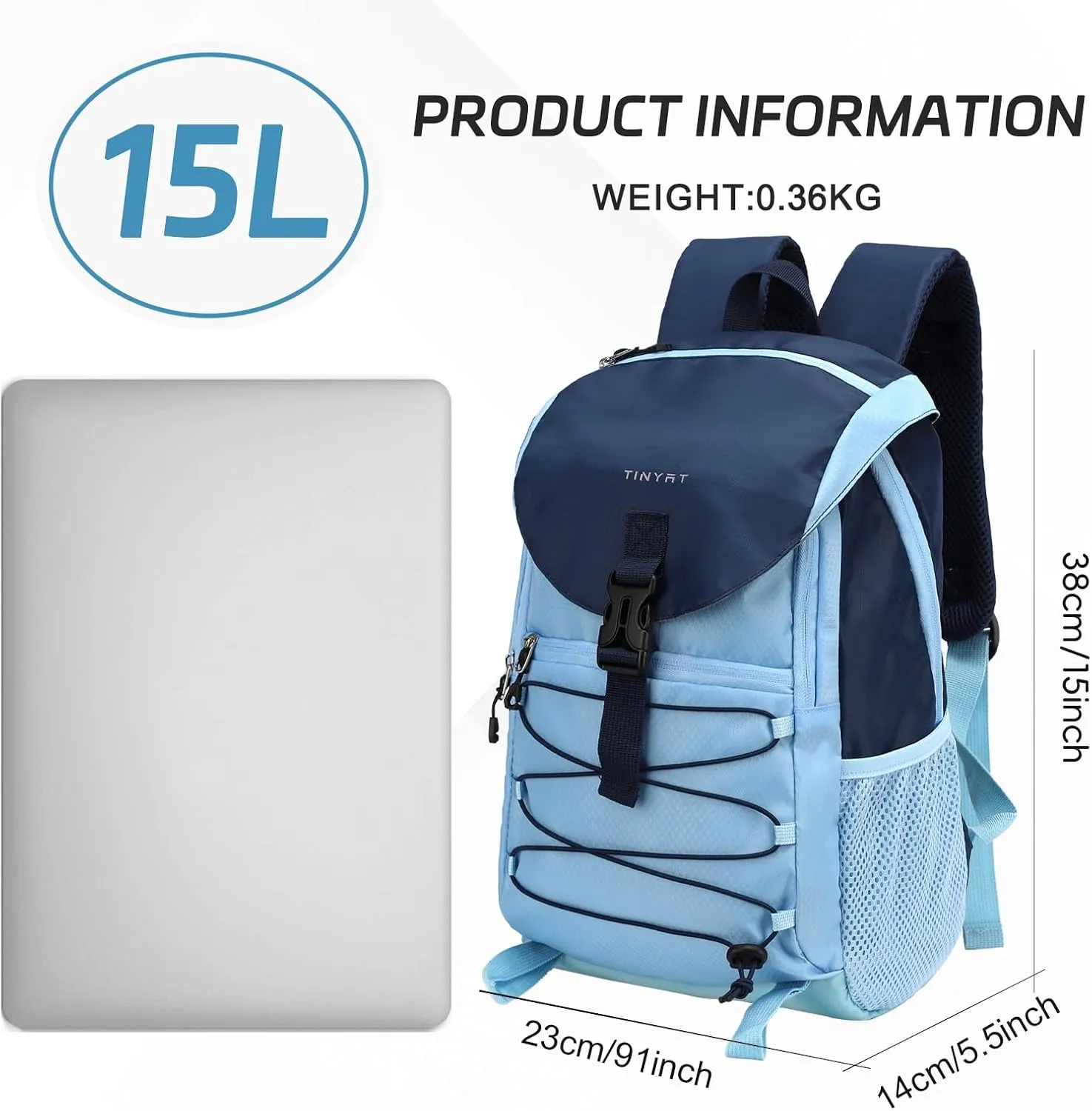 Small Hiking Backpack 15L Lightweight Travel Backpacks Hiking Daypack with Padded Shoulder Strap Camping Backpack for Women