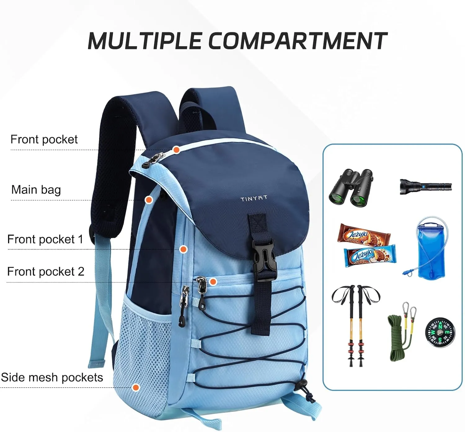 Small Hiking Backpack 15L Lightweight Travel Backpacks Hiking Daypack with Padded Shoulder Strap Camping Backpack for Women