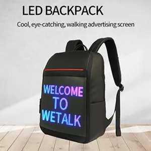 Smart Walking Billboard, WIFI BLUETOOTH APP Control, School Bag, 3D Led Advertising Backpack