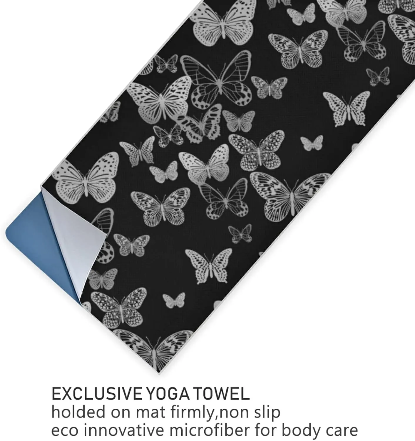 Soft Sweat Absorbent Non Slip Yoga Mat Towel, Durable Folding Workout Towel for Pilates Exercise, Fitness Mat Towel with Bag