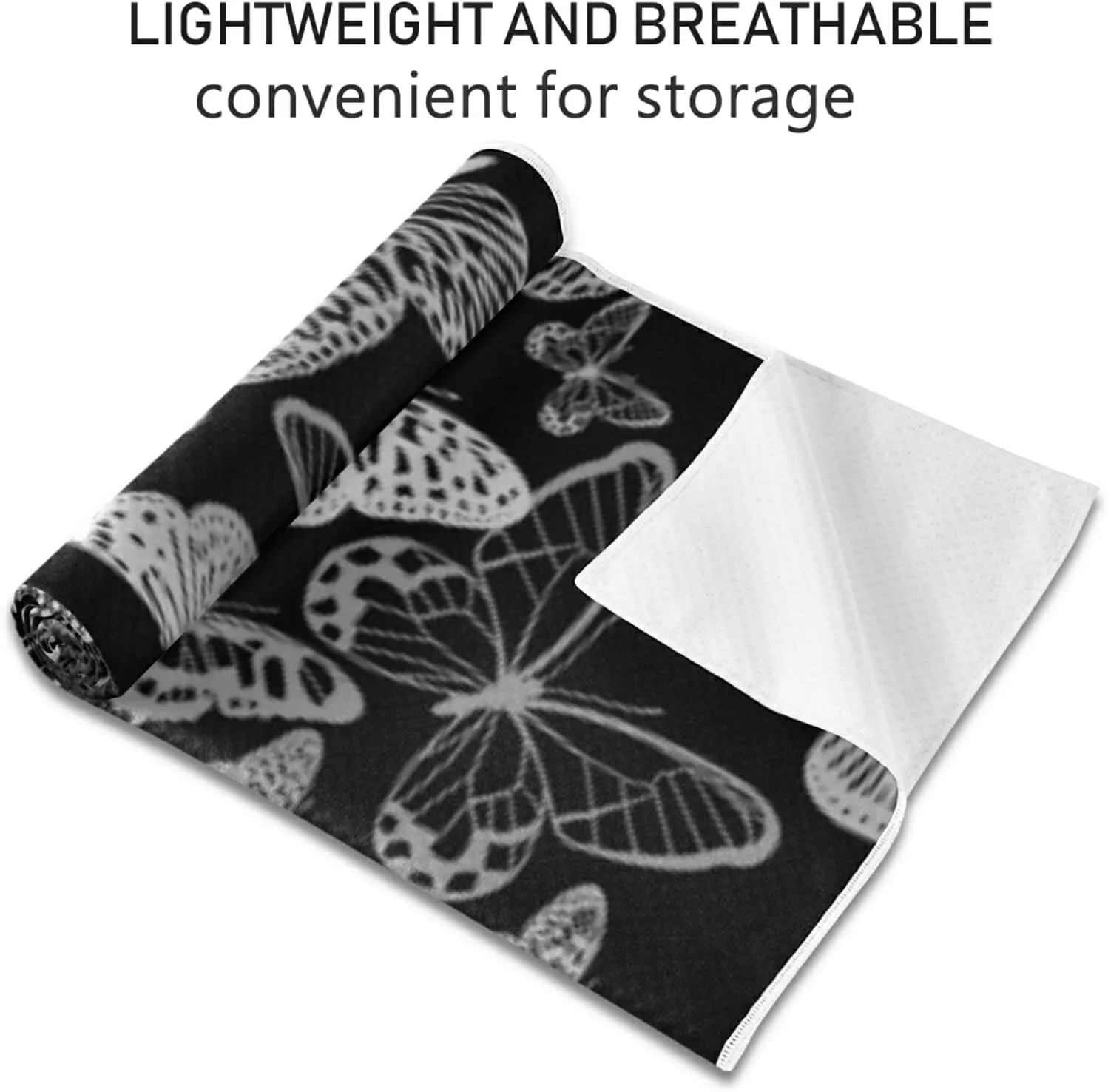 Soft Sweat Absorbent Non Slip Yoga Mat Towel, Durable Folding Workout Towel for Pilates Exercise, Fitness Mat Towel with Bag