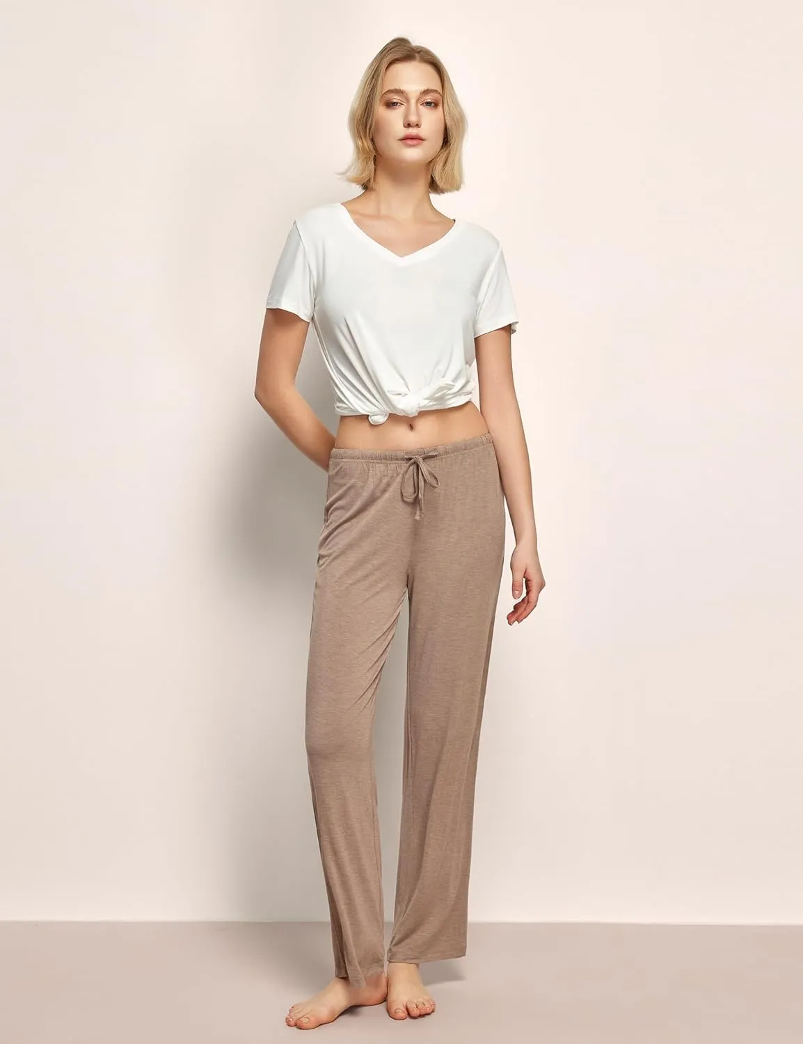 Soft Viscose Pajama Pants for Women, Comfy Lounge Sleep Pants Pj Bottoms Drawstring Sleepwear