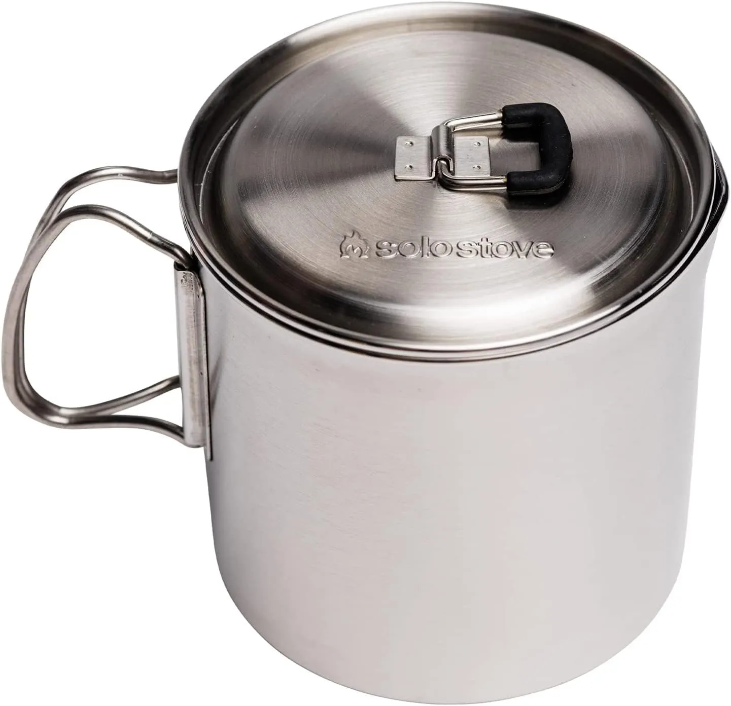Solo Stove Solo Pot 900 - Lightweight Stainless Steel Backpacking Pot | Boil Water Quickly | Volume Markings and Pour Spout