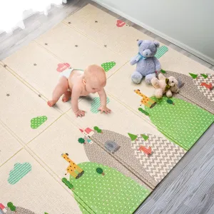 Sorbus Foldable Baby Play Mat, Kids Foam Mats for Floor with Travel Bag - Waterproof Foldable Play Mats for Babies, Infants, Toddlers, and Kids Playtime & Tummy Time 78x70x0.4” (Mountain Mates)