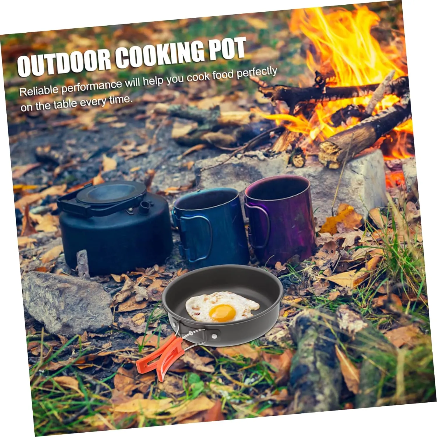 Sosoport Camping Frying Pan Stoves Pot Grills Portable Stove Cook Camping Kettle Camp Stove Saucepan Camping Gas